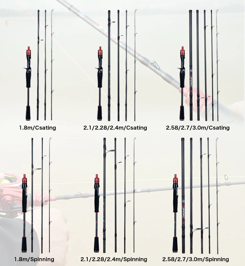 BIUTIFU-Leurre de pêche en carbone Spinning, Mini Rock Fishing, Fuji Baitcasting, Phishger Fast 5-42g, 1.8 m, 2.1 m, 2.4 m, 2.7 m, 3.0m, Le plus récent