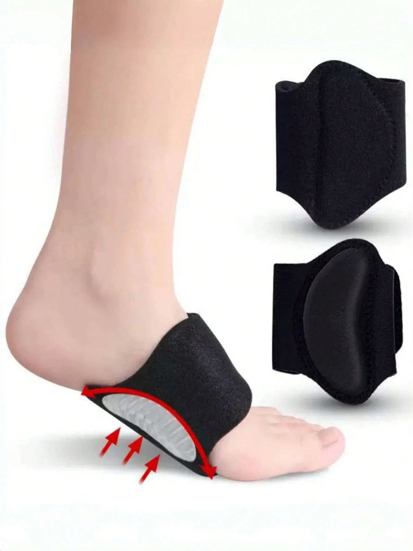 1 paire de semelles intérieures de sport de soutien de la voûte plantaire pour hommes et femmes pour pieds plats pour soutenir la balle du pied et soulager la pression.