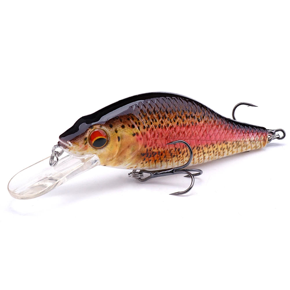 GOBASS 50/70/90mm manivelle leurre de pêche vairon noir filature leurres pour la pêche flottant Wobbler pour brochet japon appât artificiel