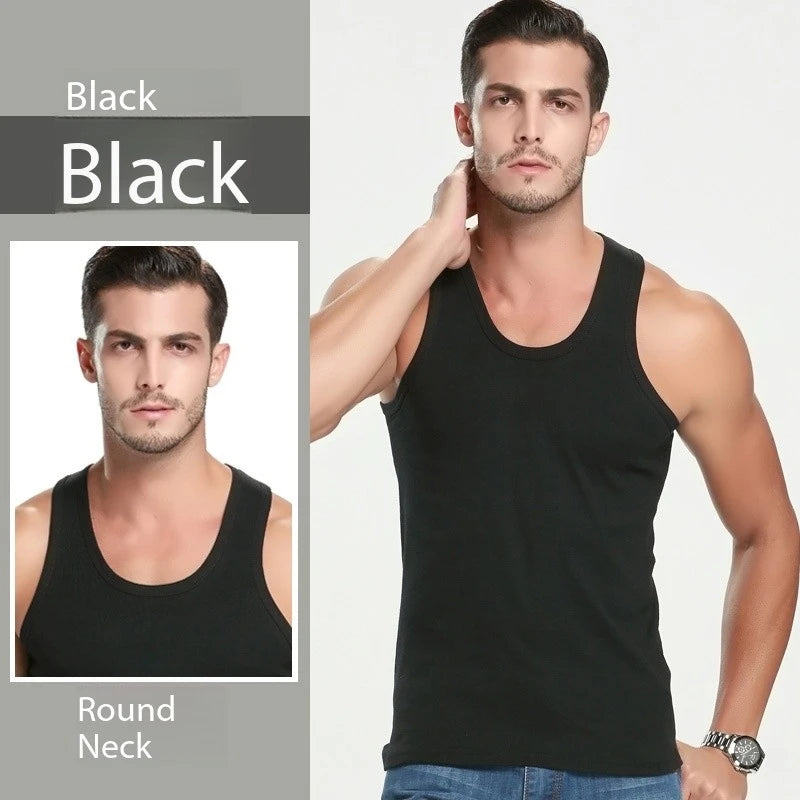 1 Pack de débardeurs en coton pour hommes, quatre saisons, style simple, pour adolescents, sport, fitness, t-shirt décontracté sans manches pour hommes d'âge moyen