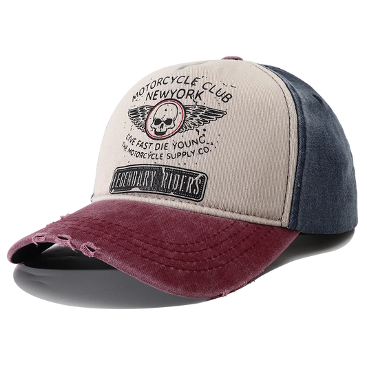 Casquette moto Punk femmes et hommes — baseball 5 panneaux, tête de mort, Hip Hop, New York, 2023