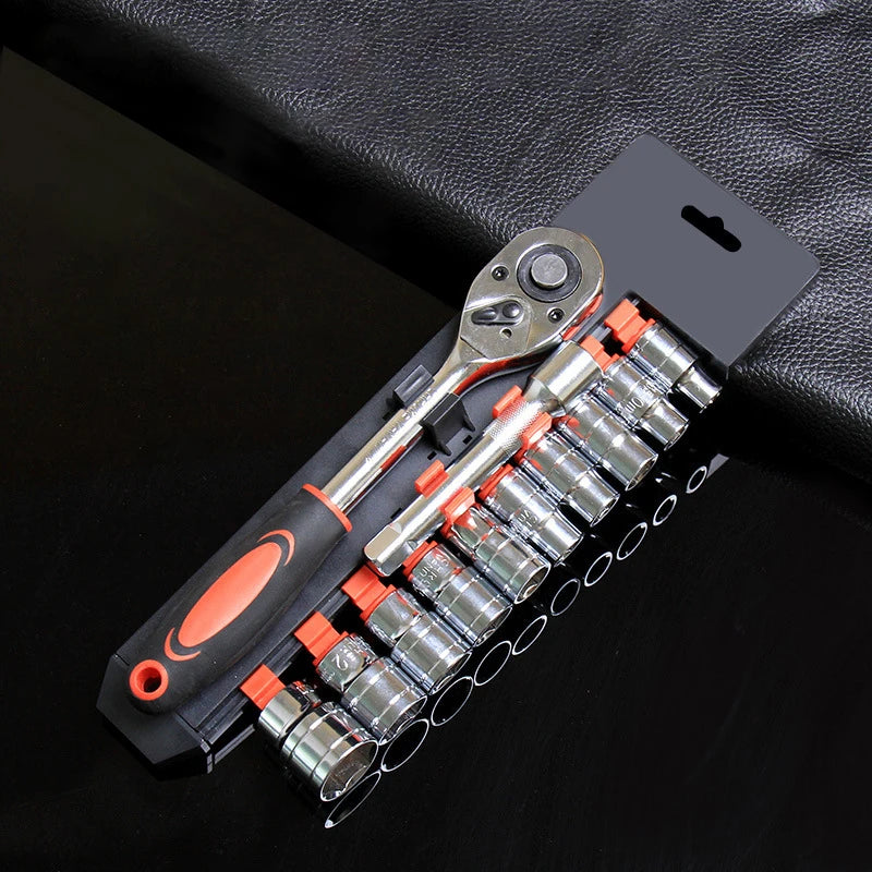 New socket set upgrade hardware car boat motorcycle bicycle repair tool short socket ratchet hand automotive repair tools