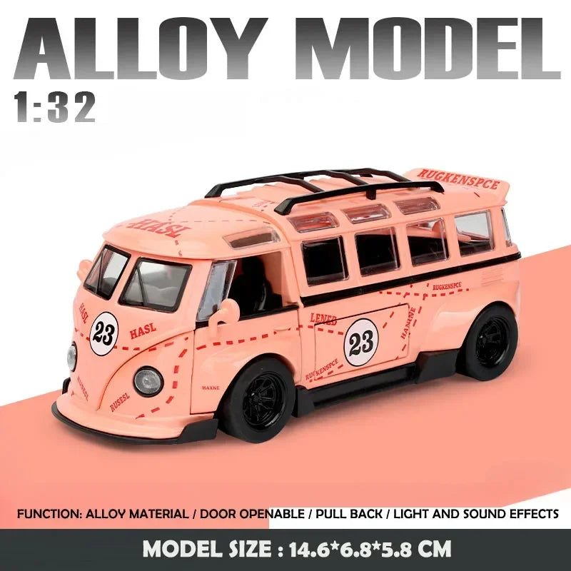 Modèle de Bus T1 1:32, son et lumière pour enfants, véhicule jouet moulé sous pression, décoration de maison, Voiture Miniature en métal