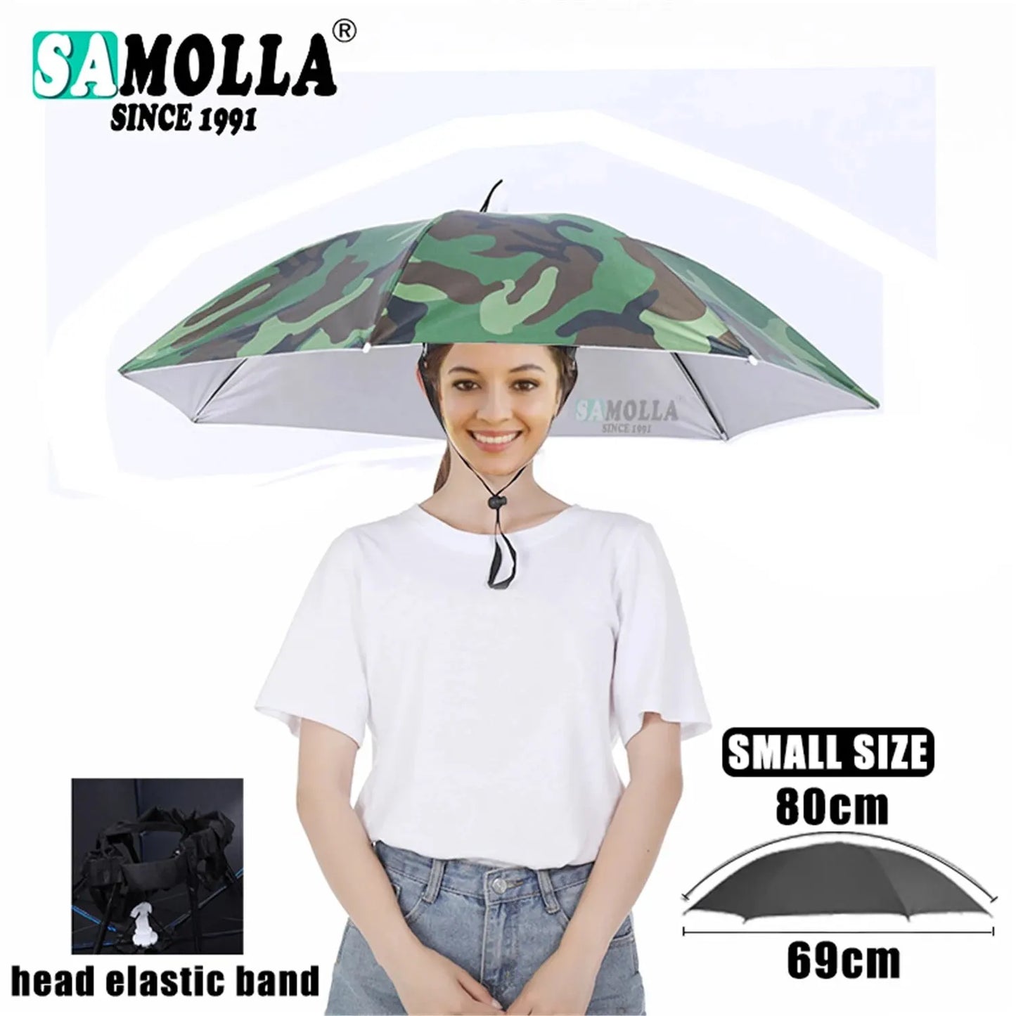 Chapeau parapluie de pluie pliable, pare-soleil imperméable, couvre-chef de pêche, chapeaux de tête de plage, Double couche, Protection UV, Protection solaire