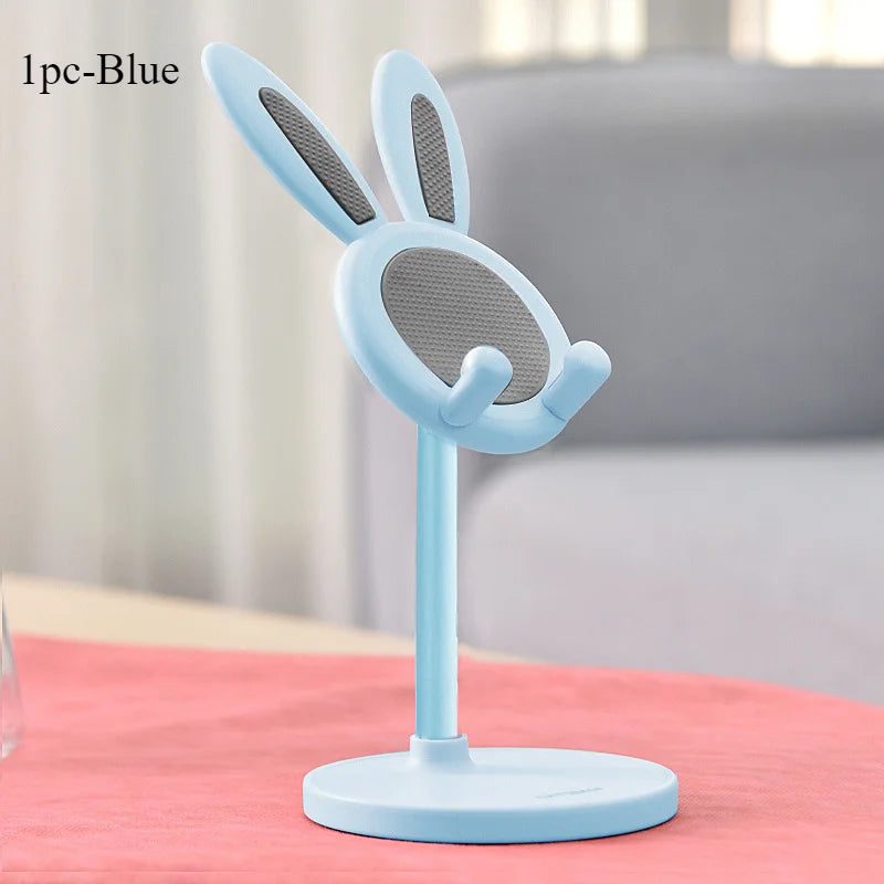 Le support de téléphone portable lapin mignon, peut soulever et ajuster les accessoires de téléphone de bureau, support de téléphone, poignée de téléphone