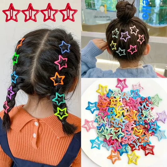 Pinzas de pelo de estrella coloridas BB, 20 piezas, linda decoración para el cabello para niñas y niños, bonitas horquillas y accesorios para el tocado