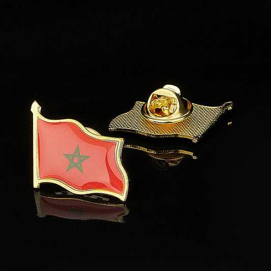 Pin de solapa de epoxi, Bandera Nacional del Reino de Marruecos, insignia/broche para bolso de traje oficial, accesorios para sombrero