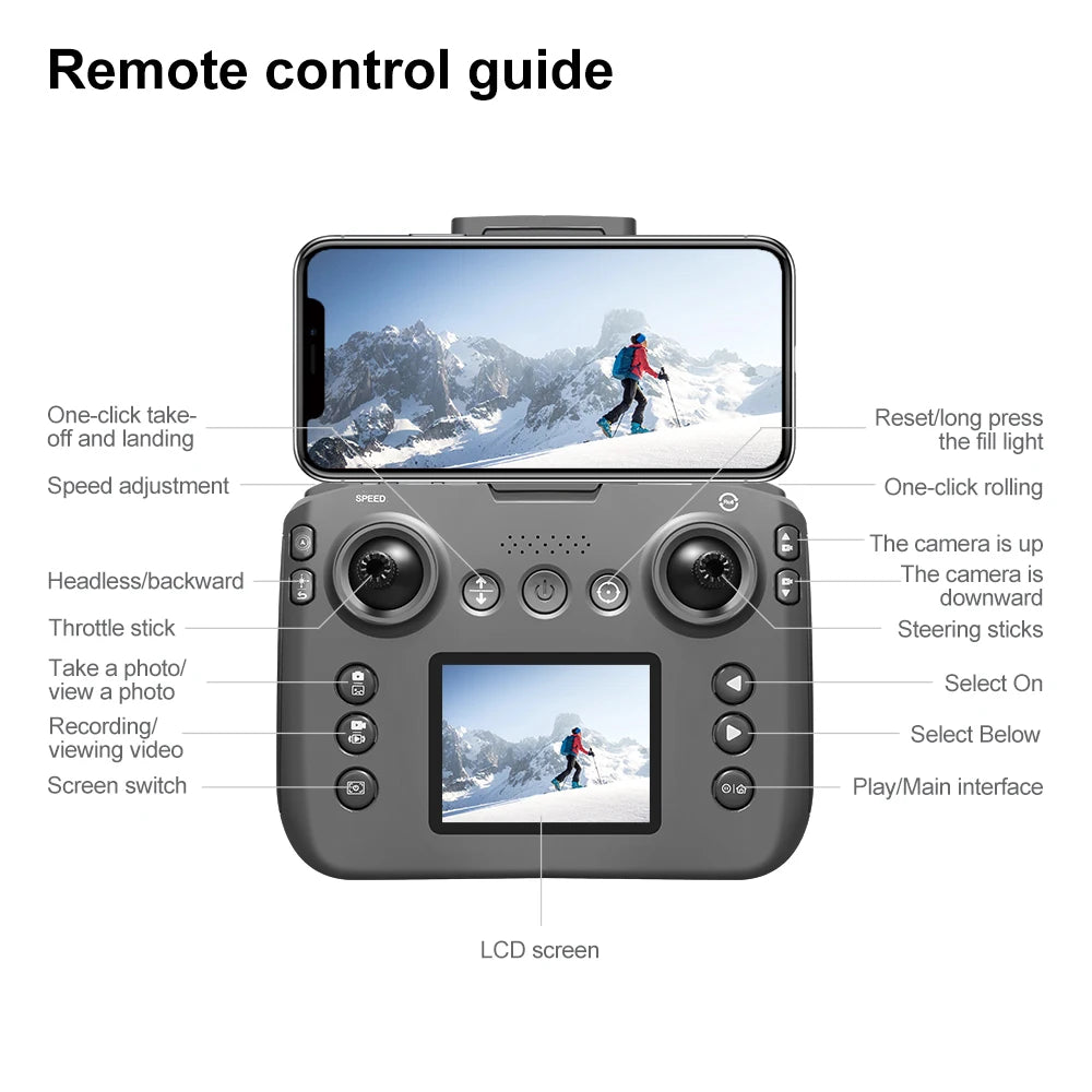 Mini drone 4K — double caméra 8K, évitement intelligent d'obstacles, quadricoptère brushless, jouet RC enfants
