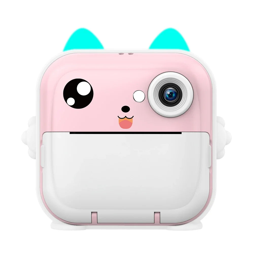 Appareil photo à impression instantanée pour enfants, mini imprimante thermique, écran IPS 2.4 pouces, vidéo HD 2400W, appareil photo numérique, cadeaux d'anniversaire pour garçons et filles