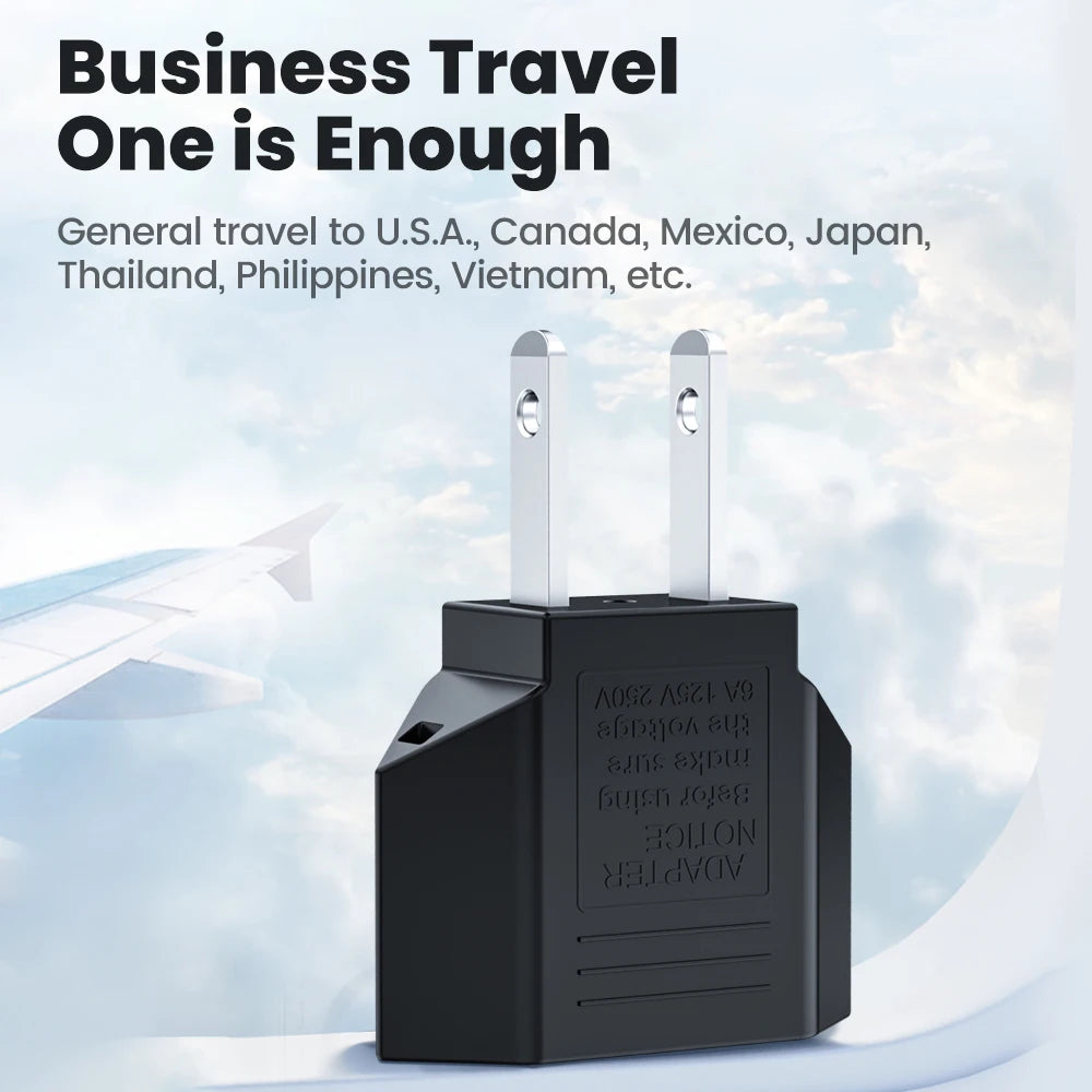 US Plug Adapter, Travel Converter, Sockets, AC Power Outlet, USA, America to EU, Europe, China, CN, Canada, CA, 1-10 pcs