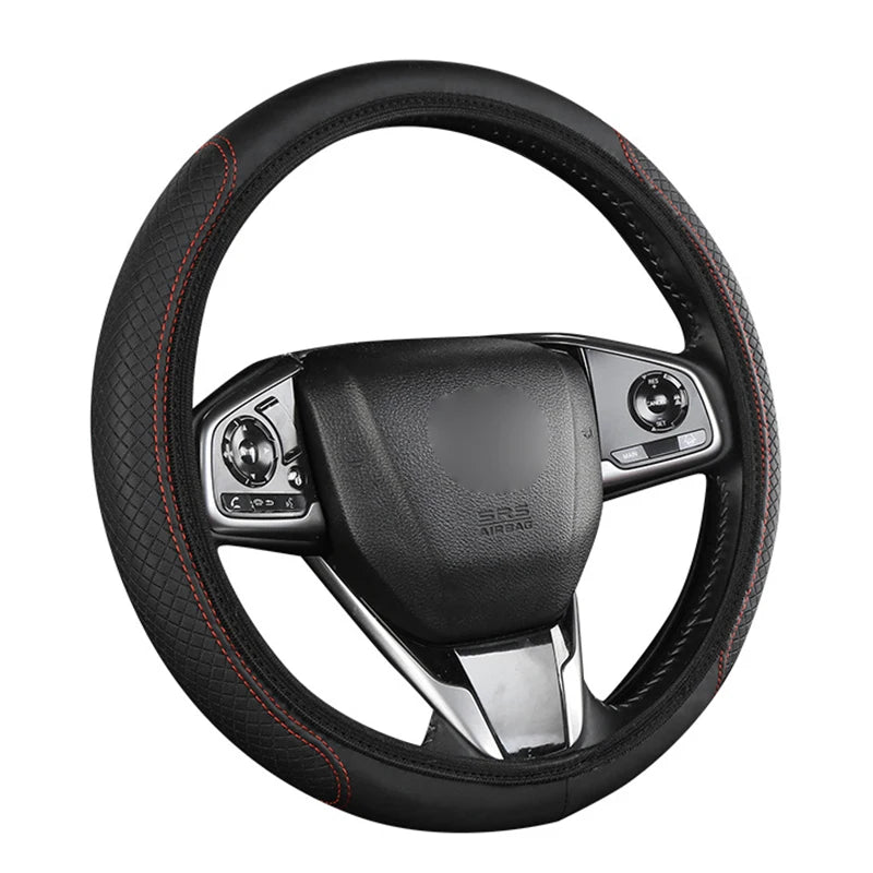SEAMETAL 37-39CM Anti-Slip Breathable Steering Wheel Cover Universal Steering Wheel Cover Microfiber Leather Steering Wheel Protector
