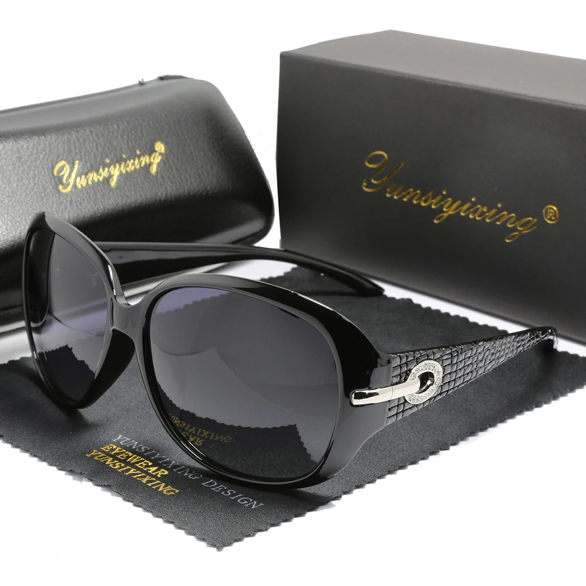 Lunettes de soleil polarisées pour femme — design mode classique, grand cadre, vintage
