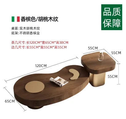 Mesas de centro modernas de nogal estilo europeo mesas de centro de sala de estar de madera de mediados de siglo Tavolino Salotto muebles para el hogar