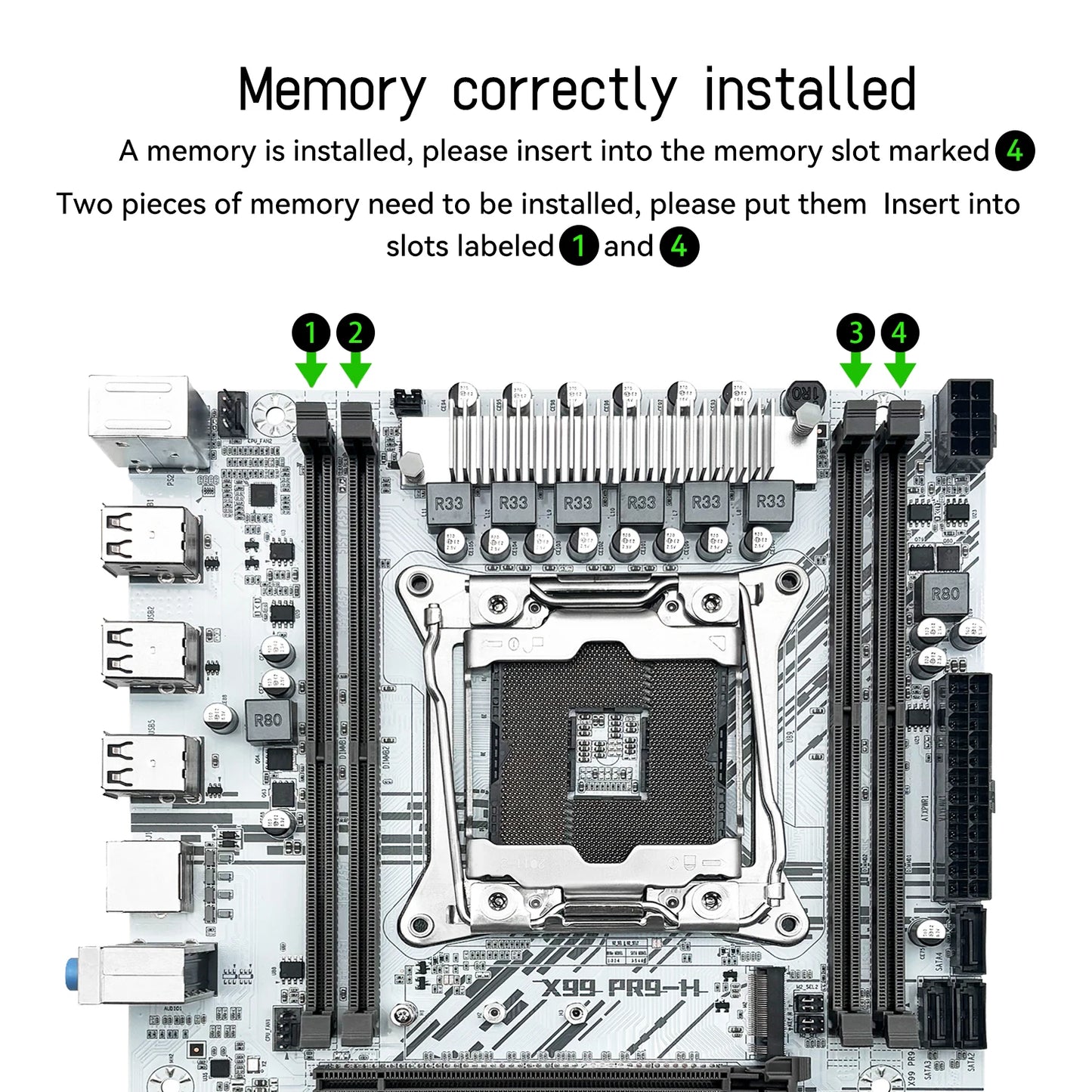MACHINIST X99 carte mère Intel Xeon E5 2673 V3 CPU LGA2011-3 DDR3 16GB RAM NVME/SATA M.2 blanc PR8-H