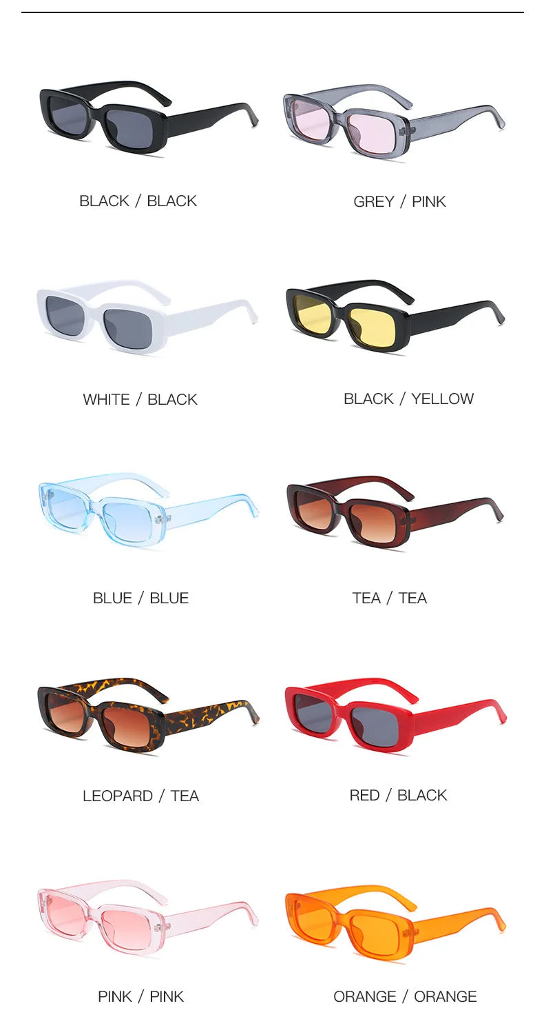 Lunettes de soleil carrées rétro vintage — petites, rectangulaires, voyage, femme