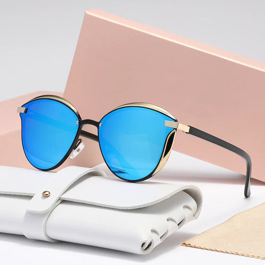 Lunettes de soleil polarisées pour femmes — rondes, verre soleil, œil de chat, ombre