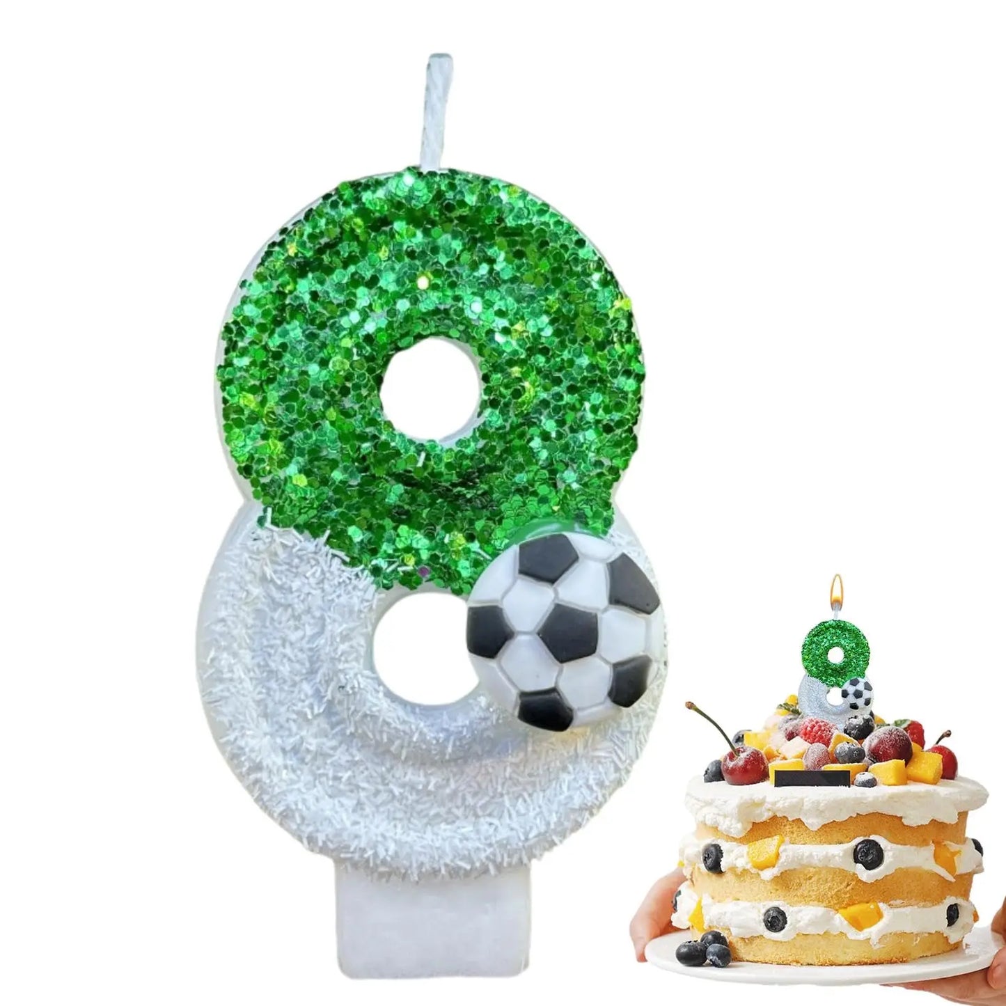 Bougies Numéro Football — Décoration Gâteau Anniversaire Originale