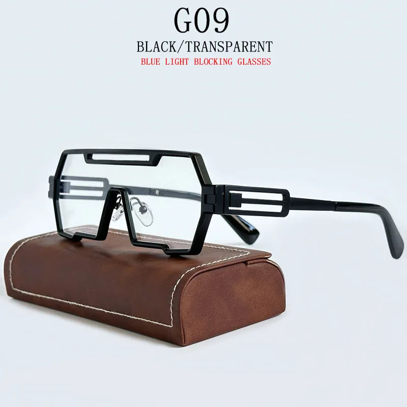 Men's Heavy Metal Steampunk Sunglasses Square Vintage Punk Retro Fashion Eyewear Gafas De Sol Hombre Lunette De Soleil Homme