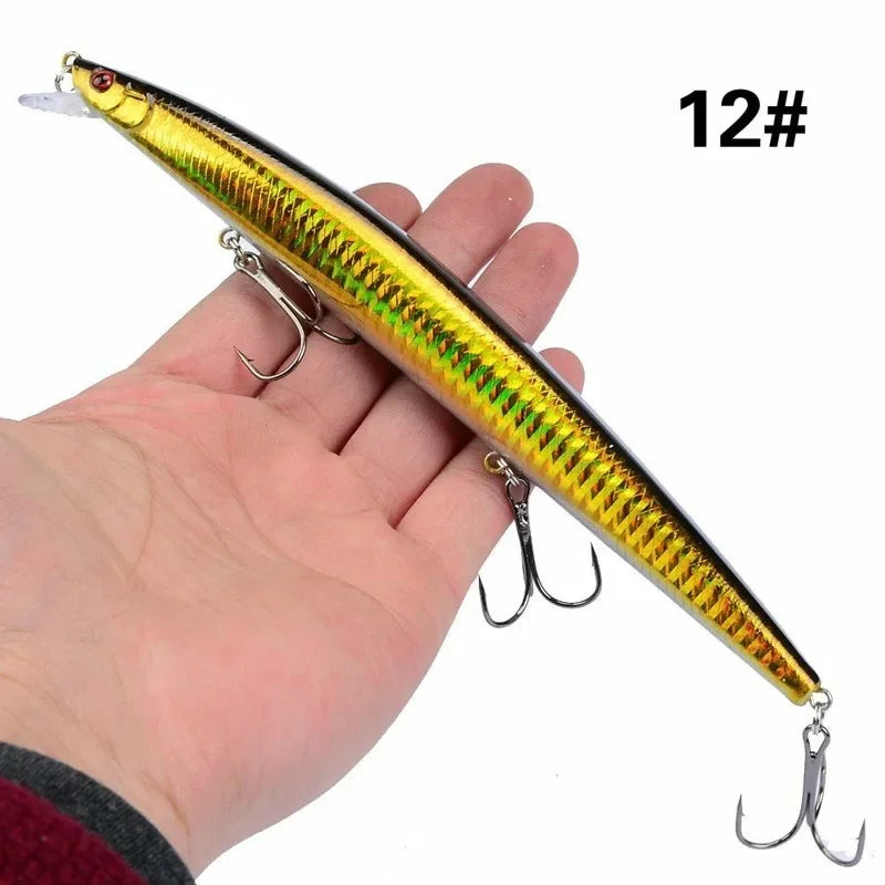 16 couleurs 18 cm 24g leurre de pêche méné Laser manivelle appât artificiel dur en plastique grand faux poisson leurres appât de pêche en mer