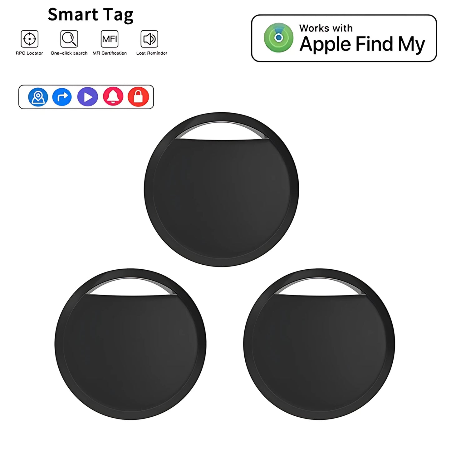 Mini traceur GPS intelligent Bluetooth — dispositif rappel anti-perte, localisateur, clé voiture, animaux, enfants
