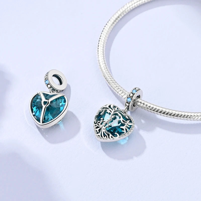 Breloques en argent Sterling 925, pendentifs en perles, arbre de vie, tortue, amour, pierres précieuses, tournesol, pour femmes, Bracelet, bijoux cadeau, nouvelle collection