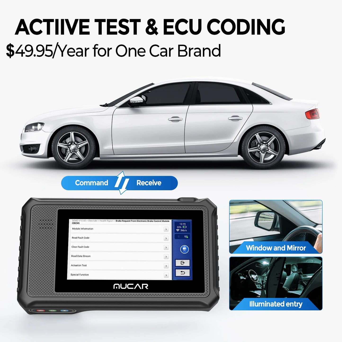 MUCAR VO6 - Herramientas de diagnóstico para coche, sistema automático completo, 28 reinicios, mantenimiento de UG F TCM Airbag ABS IMMO, actualización gratuita de por vida, UAE OBD2