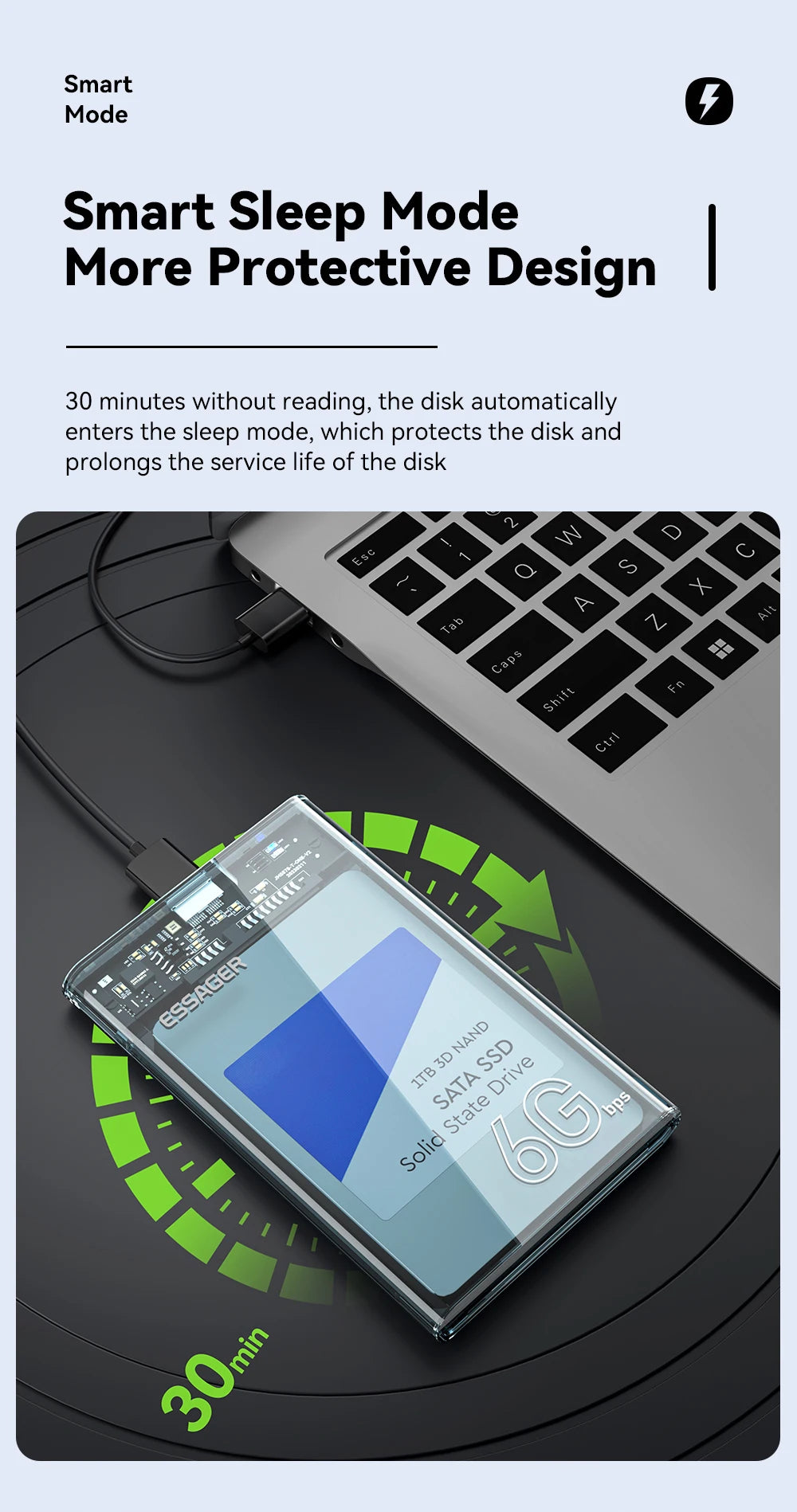 Essager 2.5 pouces SATA boîte USB 3.0 HDD boîtier étuis de disque dur mobiles pour SSD 2.5 pouces SATA boîtier de stockage boîtier de disque dur