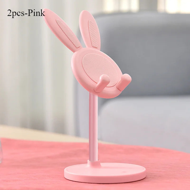 Le support de téléphone portable lapin mignon, peut soulever et ajuster les accessoires de téléphone de bureau, support de téléphone, poignée de téléphone