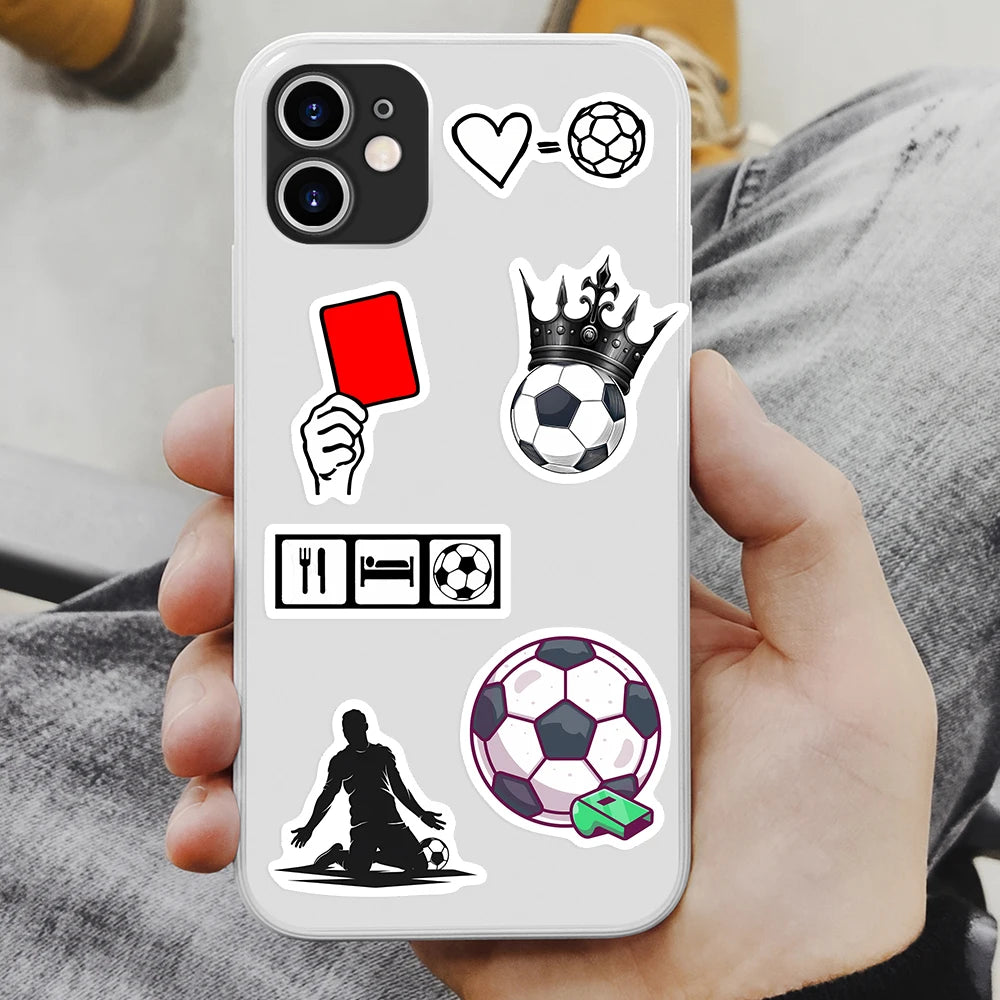 Stickers Football Vinyle Imperméables — DIY Téléphone, Laptop, Bagages & Déco