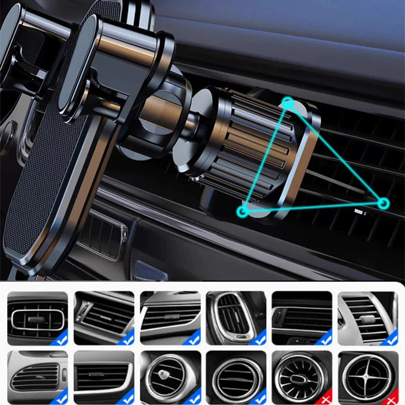 Nuevo soporte de teléfono de coche por gravedad, Clip de ventilación, soporte de teléfono móvil, soporte GPS para Smartphone, teléfono móvil iPhone