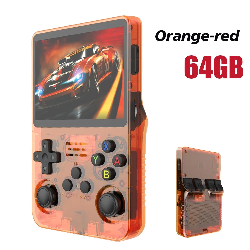 Consola de juegos portátil retro R36S con sistema ARKOS, pantalla IPS de 3,5 pulgadas, almacenamiento de 128 GB/64 GB, juegos precargados, regalo portátil para niños y jugadores