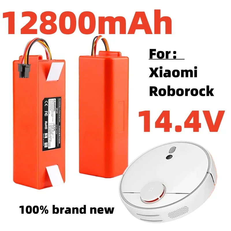 Batterie de remplacement pour aspirateur Robot Xiaomi Roborock S55 S60 S65 S50 S51 S5 MAX, pièces S6, 14.4V, 12800mAh