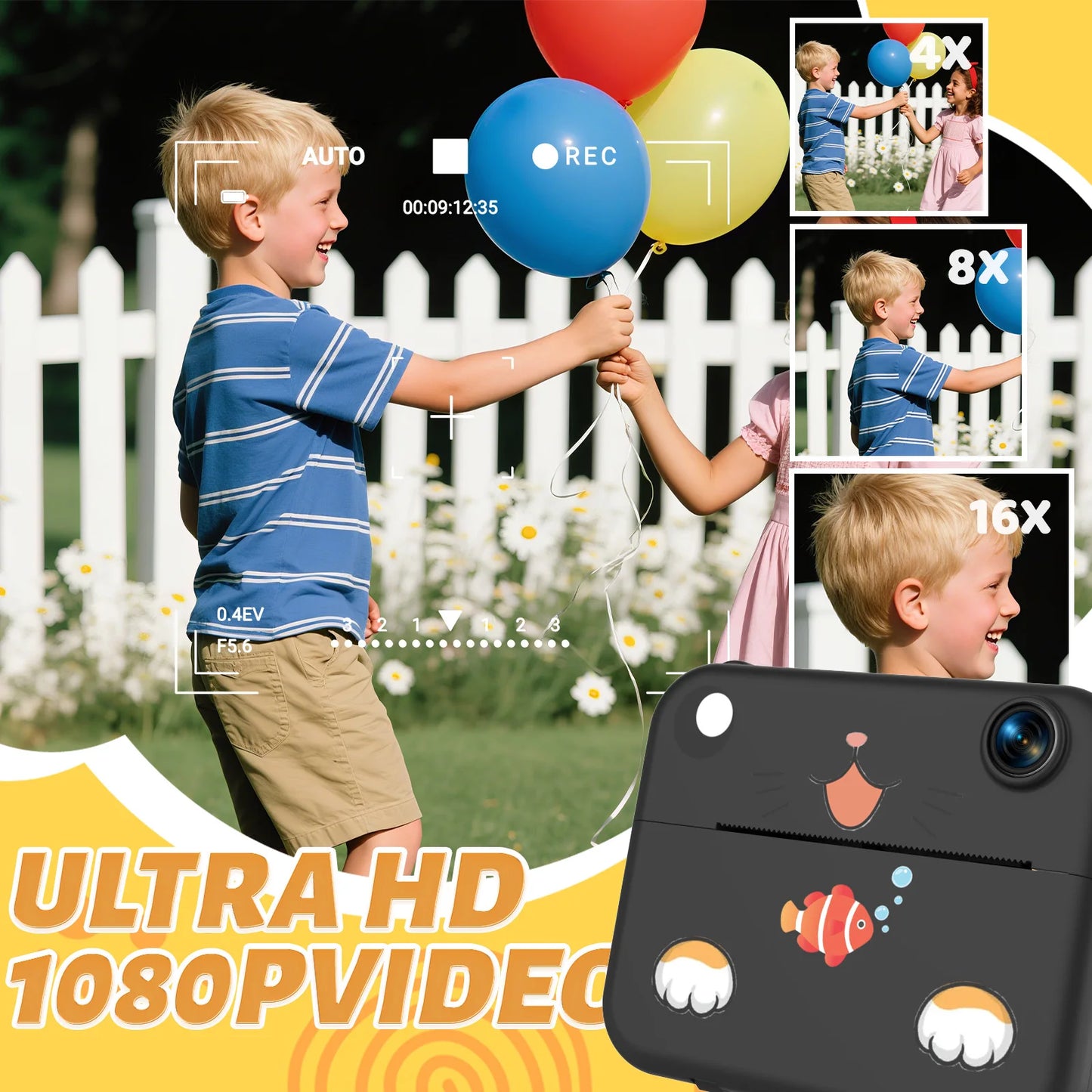 Cámara digital para niños, cámara infantil, impresión instantánea, grabadora de video HD, mini impresora térmica, los mejores regalos de cumpleaños y de fiesta, 1080p