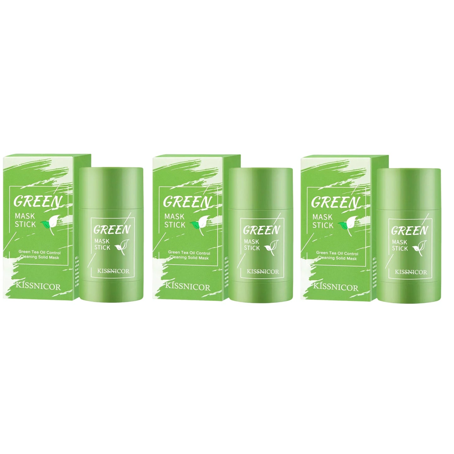 Masque de nettoyage du visage, bâton de nettoyage au thé vert, rétrécit les Pores, dissolvant de points noirs en profondeur, masque hydratant, soins pour la peau