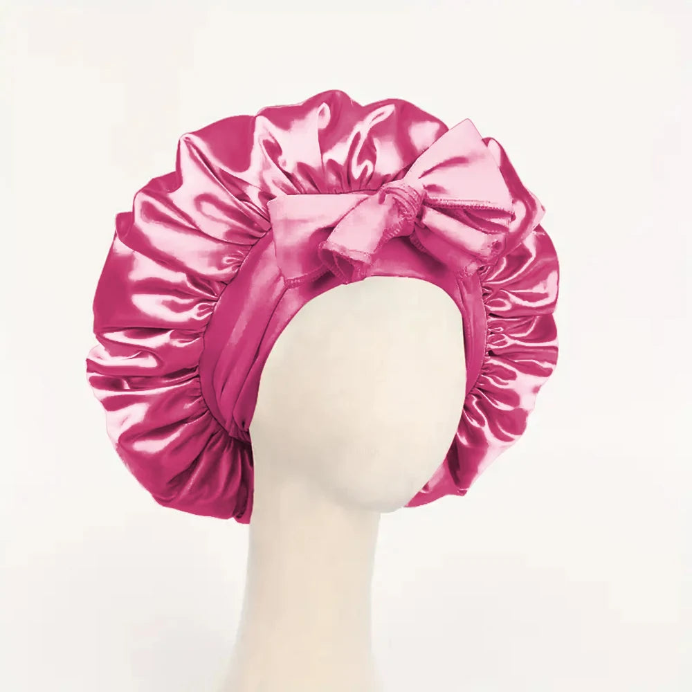Bonnet réglable en satin pour hommes et femmes — dormir, cheveux, bande lourde