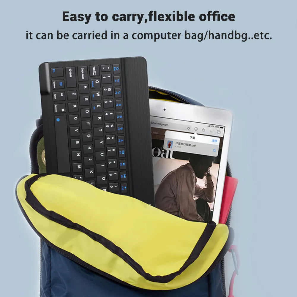 Clavier & Souris Sans Fil Bluetooth — Tablette Multilingue Espagnol Coréen Russe