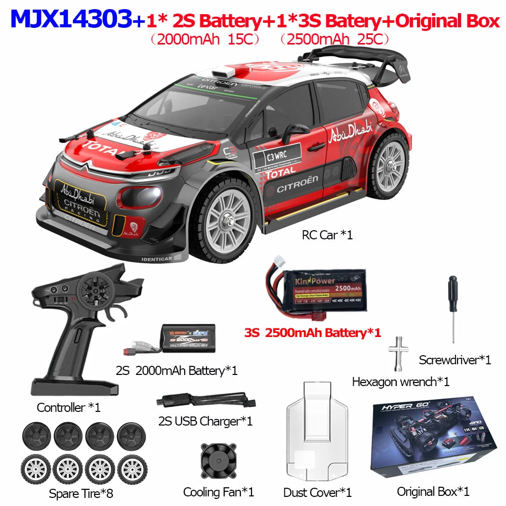 HYPER GO RC MJX 14304 14303 14302 14301 High Speed Drift Car with Gyroscope - Electric Toy for Children, Volkswagen Racing Gift