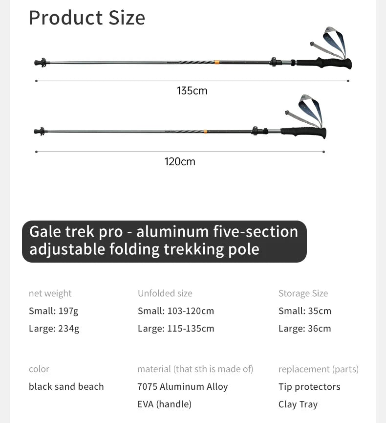 Naturehike – bâtons d'escalade ultralégers, pliables, pour l'extérieur, en Fiber de carbone, à verrouillage rapide