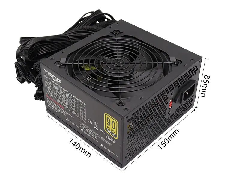 800W alimentation 90 PLUS or ATX ordinateur de bureau PSU Mining Chia puissance nominale 800W jeu compétitif Gamer 110V 220V