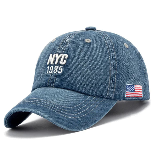 Denim Baseball Cap for Men and Women, Embroidered Letter Flap Hat, Summer Sport, Hip Hop, Gorras, Unisex, 2024