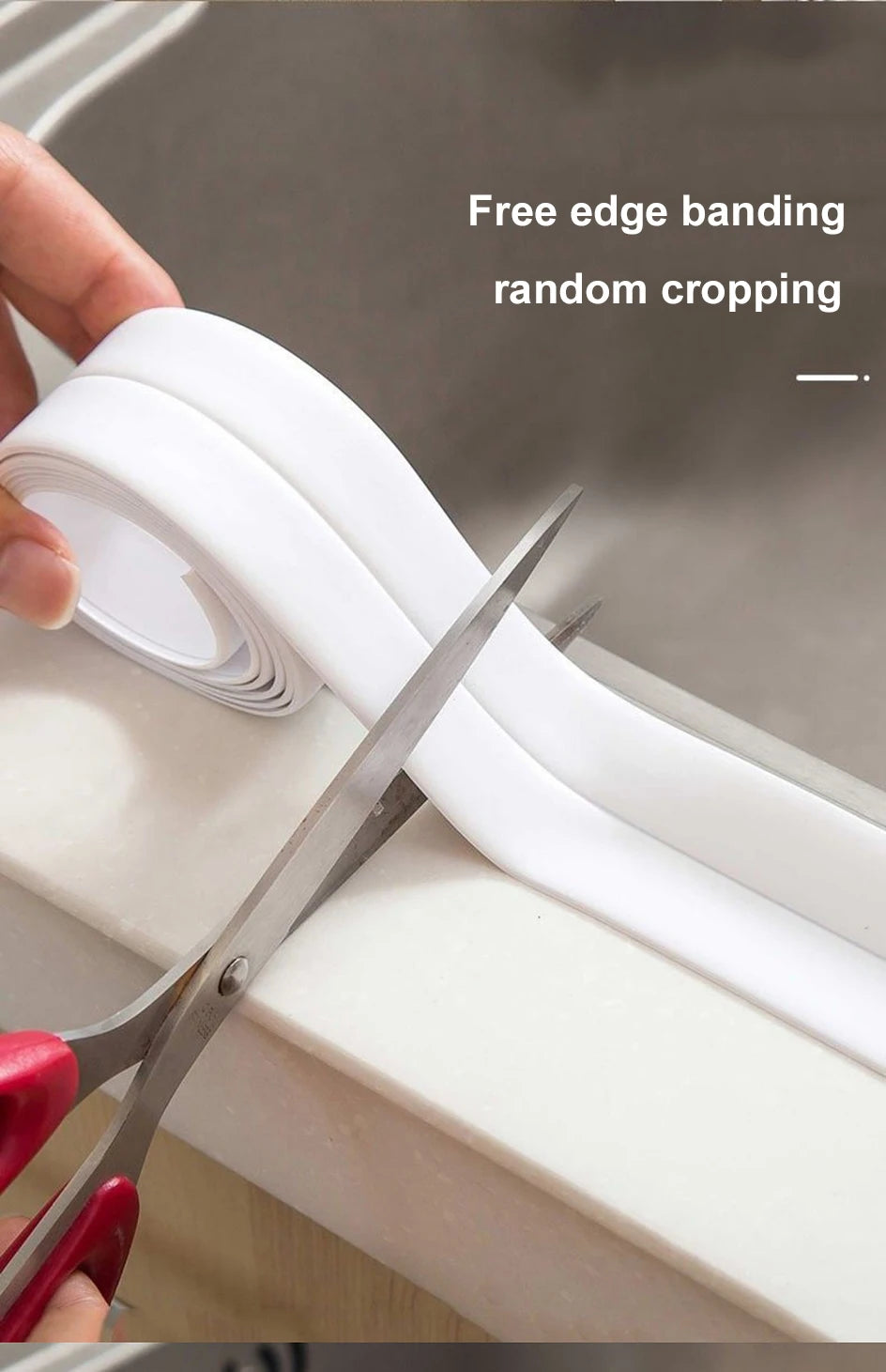 Cinta de sellado de PVC autoadhesiva para bañera, 3.2M, resistente al aceite, adhesivo de pared para esquina de borde de fregadero de cocina, tira de sellado impermeable para inodoro