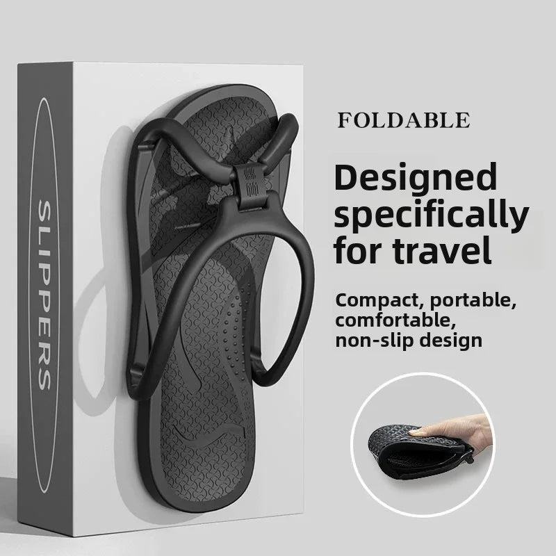 Pantoufles de voyage pliables unisexes, tongs EVA, antidérapantes, pour hôtel, salle de bain, intérieur et extérieur, portables, légères et confortables