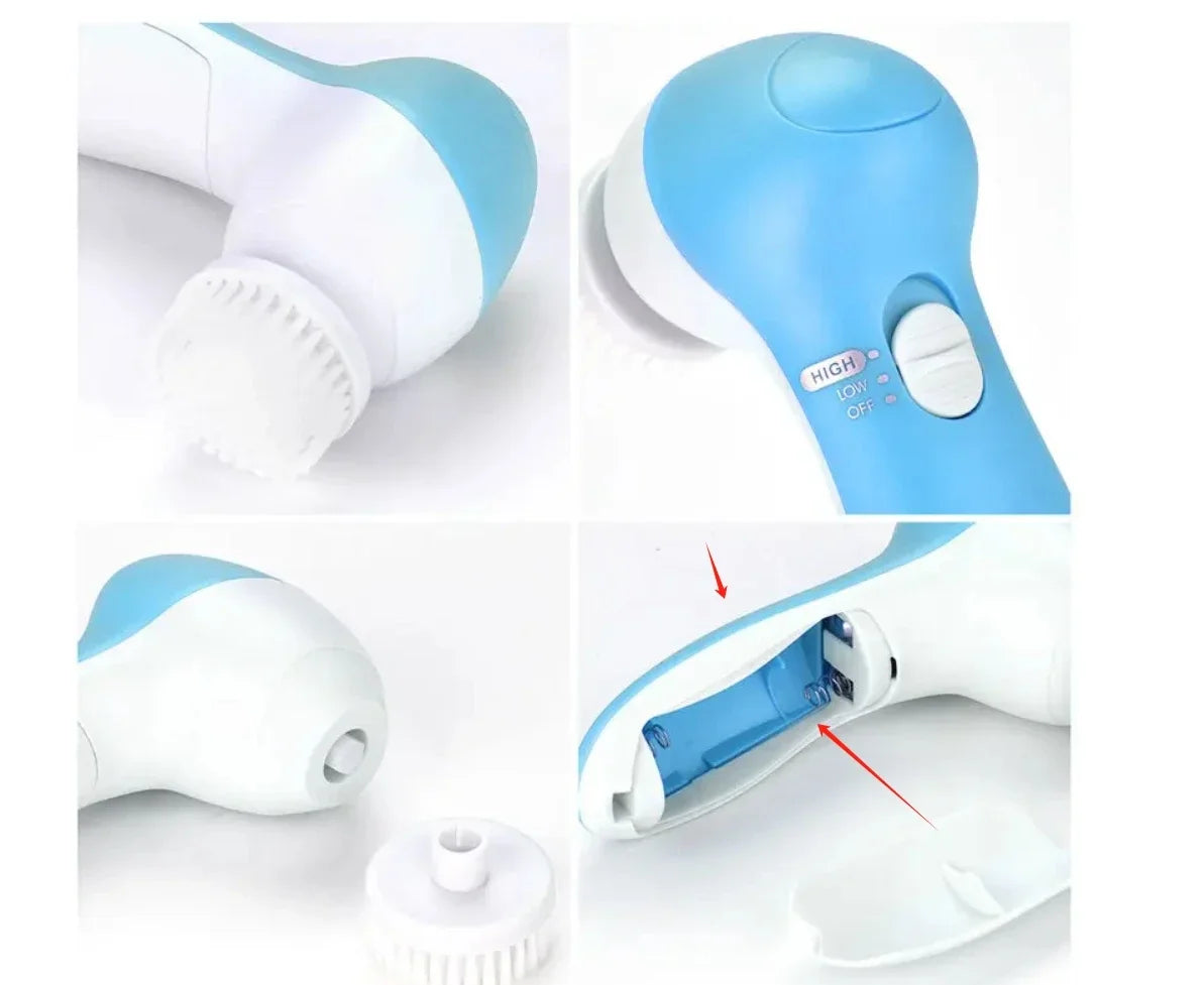 Nettoyeur de Visage Électrique 5 en 1 — Brosse, Spa & Nettoyage Points Noirs