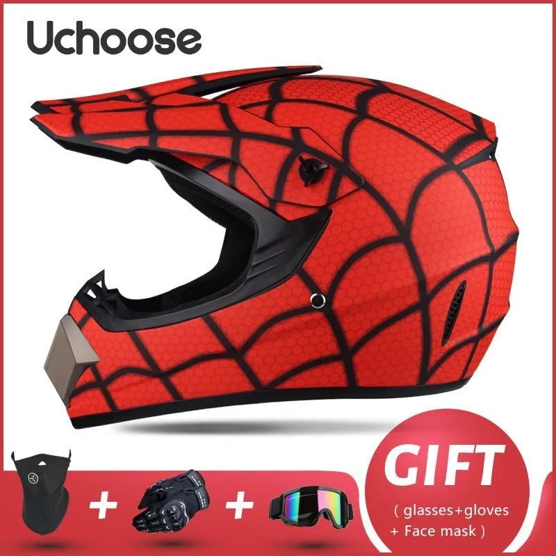 Casque de moto tout-terrain professionnel pour adultes et enfants, casque de moteur de course DOT de descente, cadeau gratuit