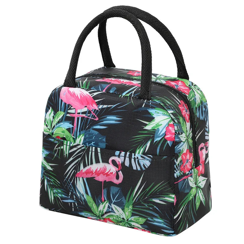 Sac à lunch en toile isotherme portable pour femmes et enfants, motif fonctionnel, glacière, nourriture thermique, sacs de pique-nique