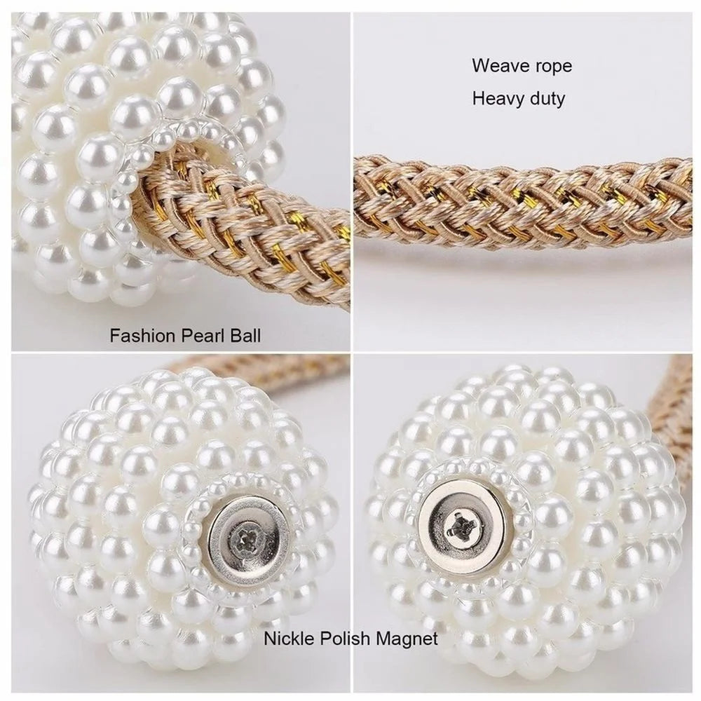 2/4 piezas, perlas magnéticas, clips para cortinas, alzapaños, hebillas, ganchos para colgar, bolas de hebilla, accesorios decorativos para cortinas.