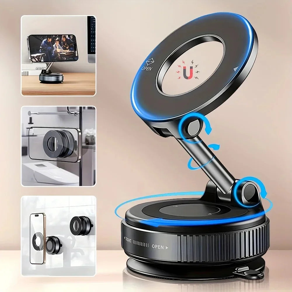 Support Magnétique Téléphone MagSafe Portable — 360°, Ventouse Extensible, Multifonctionnel
