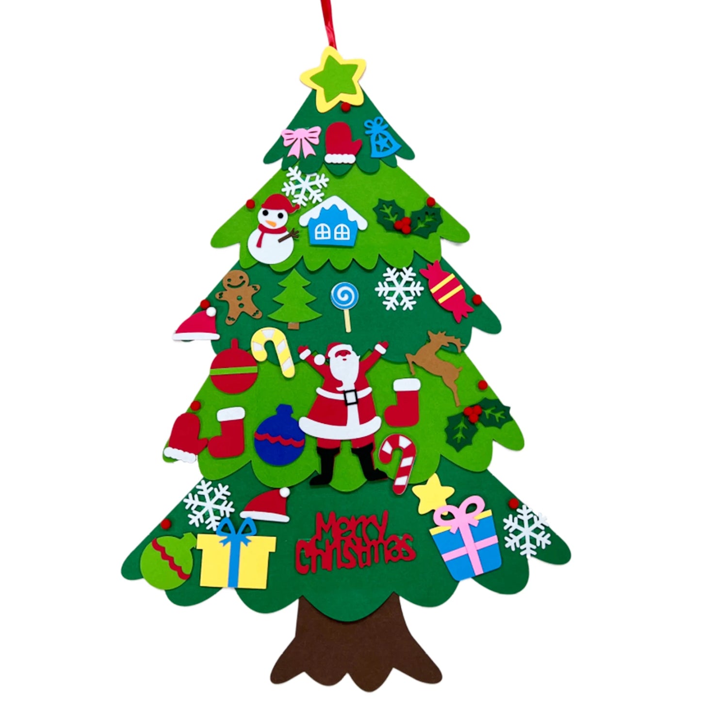 Árbol de Navidad de fieltro, decoración para el hogar, Año Nuevo 2022, adornos navideños, regalos para niños, DIY