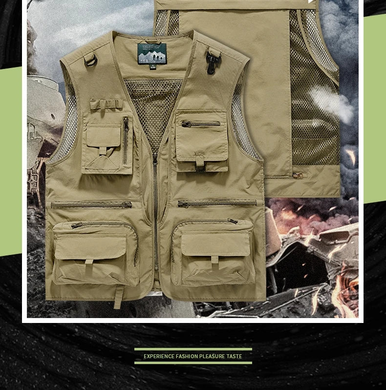 FGKKS – gilet multi-poches pour hommes, nouveau gilet de pêche respirant pour l'extérieur, design de qualité, veste de loisirs de haute technologie pour hommes