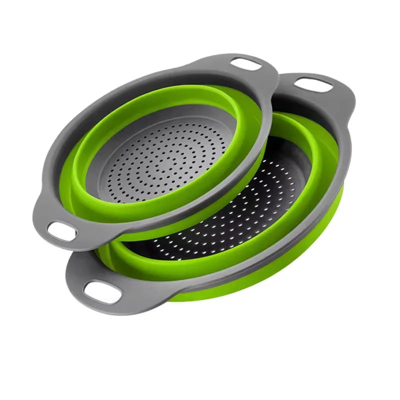 Panier de vidange pliant en Silicone, panier de lavage de fruits et légumes, passoire pliable, égouttoir pliable, outil de rangement de cuisine